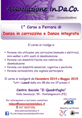 Corso di Danza Integrata e Danza in Carrozzina - In.Da.Co. ASD